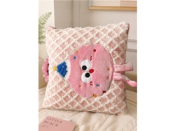 Almohada Manta Cucurucho Helado Rosa Peluche 38x38cm