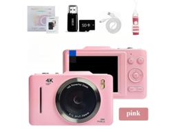 Cámara digital compacta portátil 4K HD con zoom de 16x, 28 pulgadas, tela, 64 g, color rosa, Yizhood