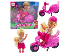 Mini Muñeca Set Scooter Muñeca Casco Rosa B.active