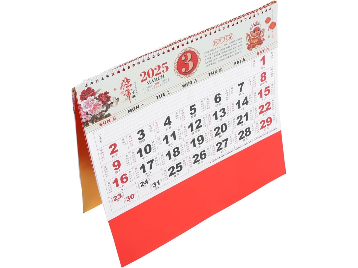 Calendário De Parede Para Pendurar, Ano Da Serpente Vermelha E Dourada, Chinês Com Fu Decoração