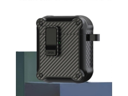 Estuche protector de fibra de carbono GIECY para auriculares con interruptor magnético automático