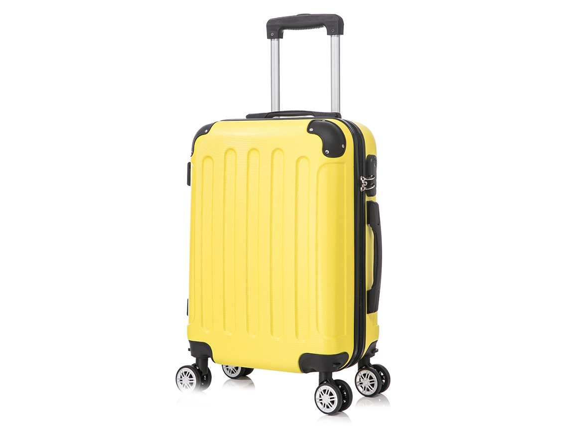 Maleta de Cabina RAYKONG Dura 4 Ruedas Amarillo (55x40x20 cm - 40 L)