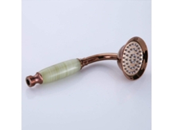 05, Cabezal De Ducha De Bronce Antiguo Con Ducha De Mano Y Soporte De Cobre.