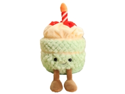 Tarta de cumpleaños de peluche para niñas, verde, 28 cm
