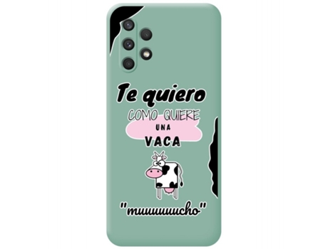 Carcasa Samsung Galaxy A32 4G TUMUNDOSMARTPHONE Silicona Líquida Dibujos Verde