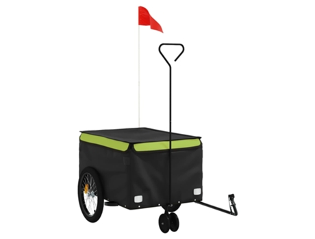 Remolque para bicicleta hierro VIDAXL negro y verde (30 kg)
