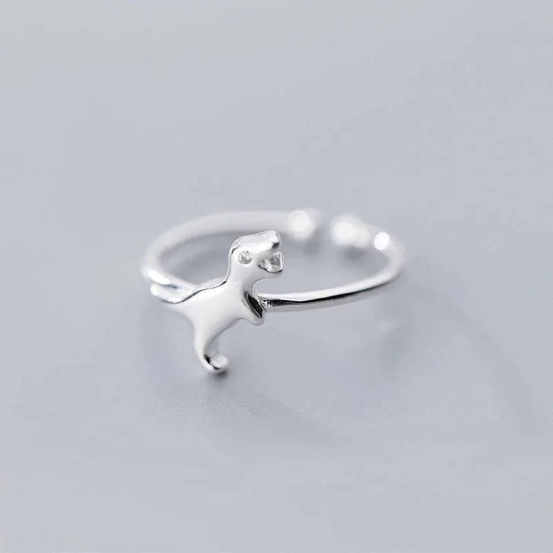 Lindos Anillos De Pareja Con Dinosaurios, Anillos De Compromiso Elegantes Y Sencillos.