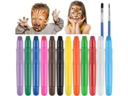 Kit De Pintura Infantil, 12 Ceras Lavables Y Retorcidas.