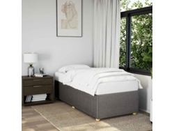 Estructura De Cama Sin Colchón Tela Gris Taupe 90x190 Cm