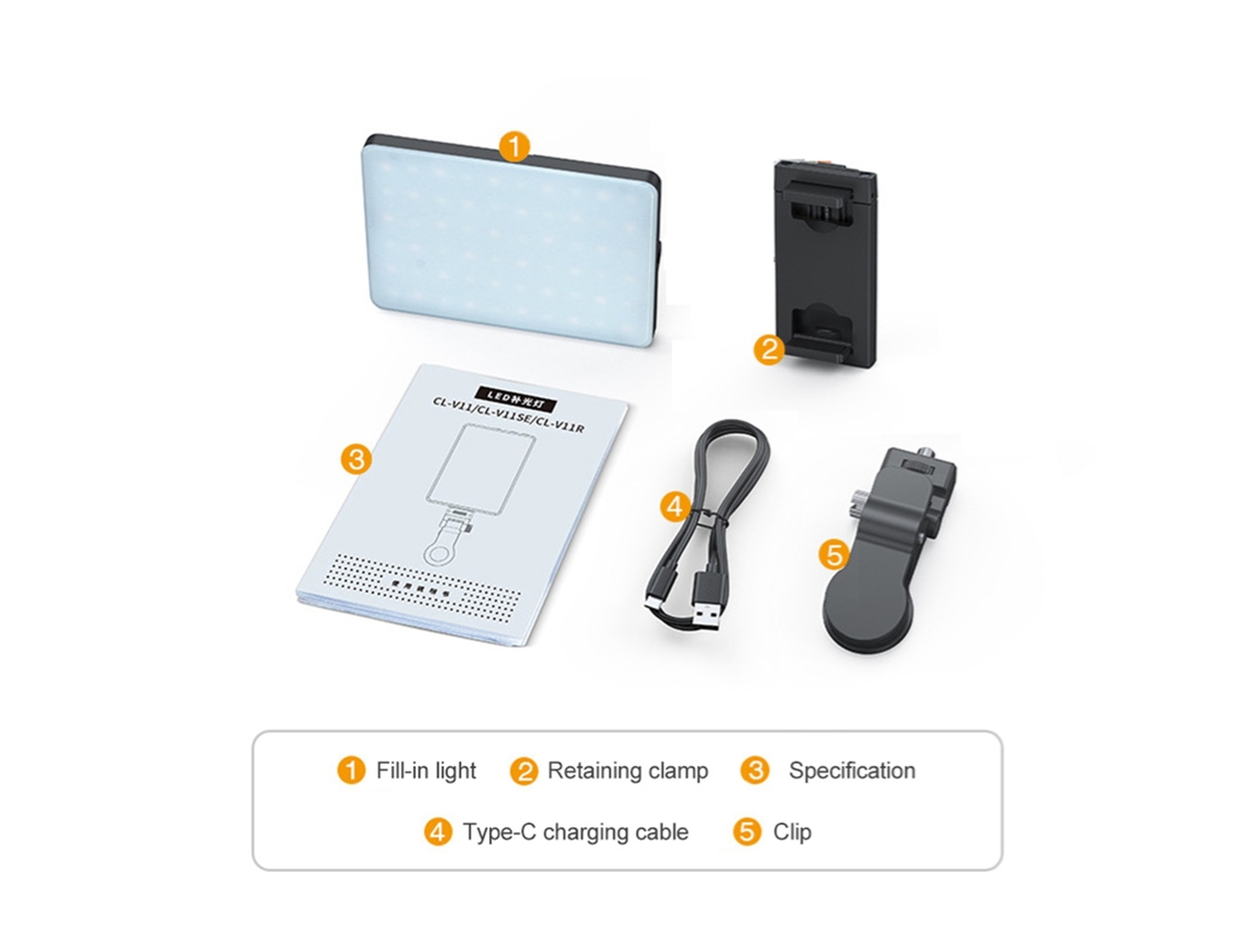 Luz LED portátil para vídeo y fotografía, mini panel LED para teléfono móvil y cámara.