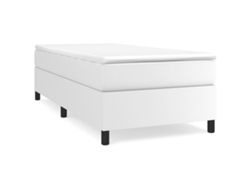 Maison Exclusive - Cama Box Spring Con Colchón Cuero Sintético Blanco 80x200 Cm