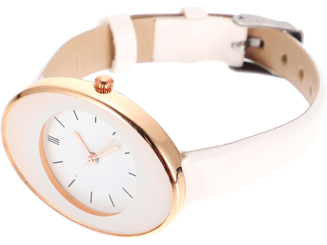 Reloj Pulsera Cuarzo Informal Mujer Correa Ajustable Sintética Blanca Elegante Diario Diversas Ocasiones