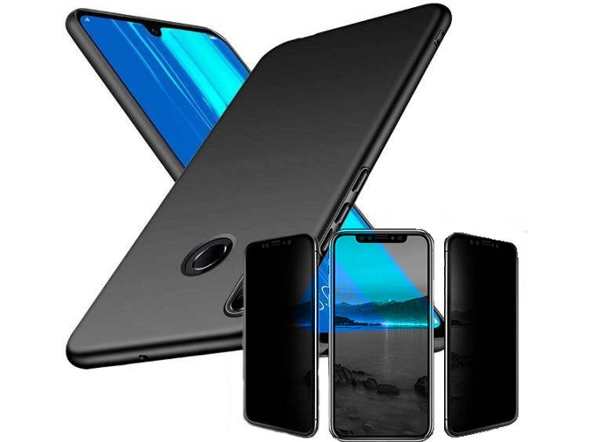 Kit Carcasa y Protector Privacy Huawei P Smart 2019 SlimShield Negro