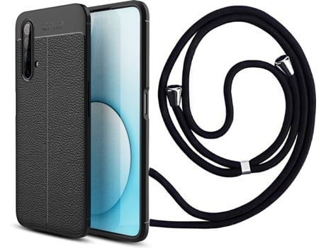 Funda Realme X50 Pro Rugged Leather con Collar Negro