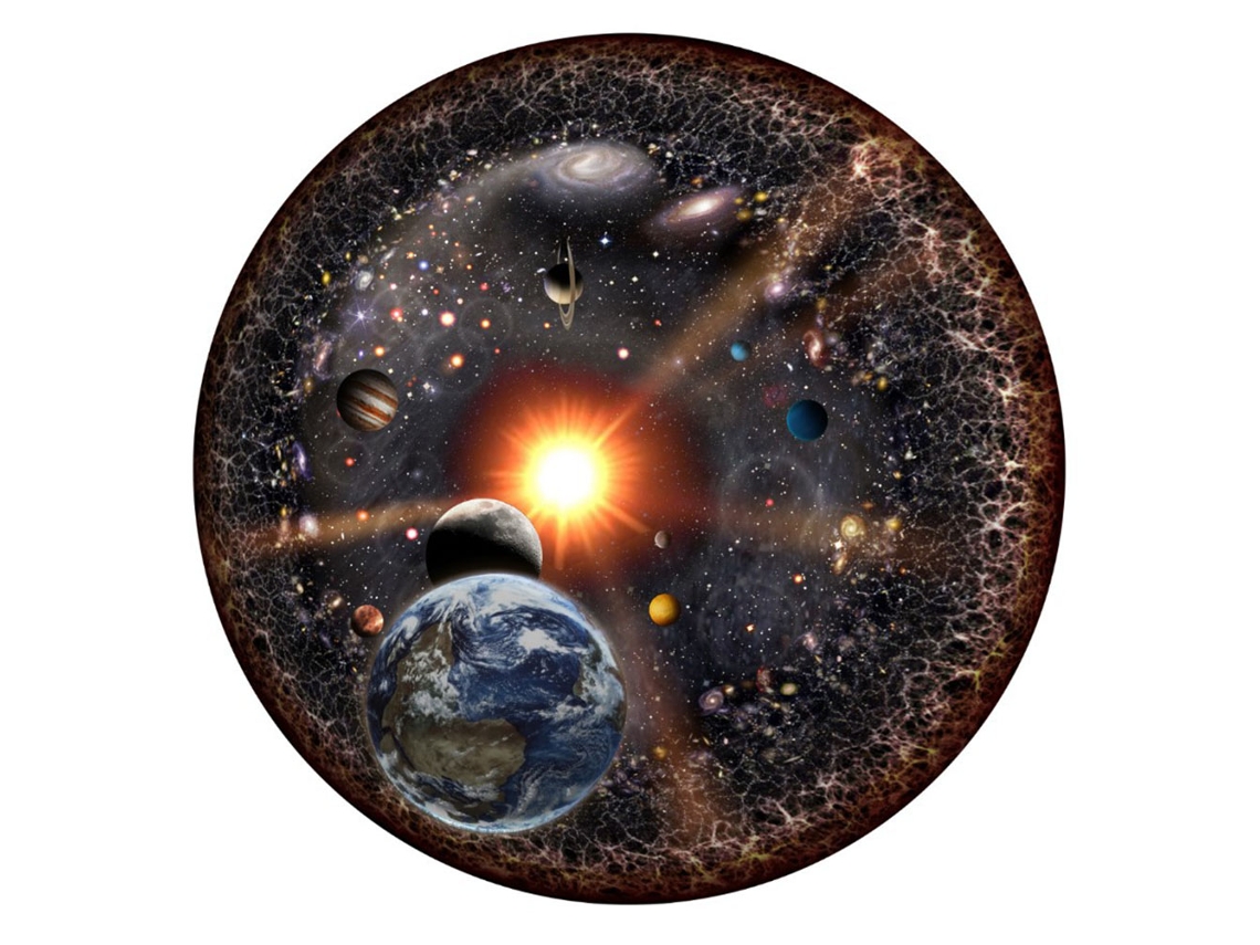 Dan26-puzzle Rompecabezas Redondo 1000 Piezas Universo Sistema Solar Planetas Sol Tierra Juego Niños Adultos