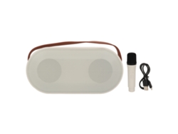2026-micrófono Altavoz Bluetooth Portátil Bonito Con Luz Ambiente Potente Batería 500mah Para Fiestas Hogar Blanco Micrófono Individual