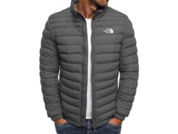 Chaqueta Hombre Invierno Algodón Caliente Casual Talla Xl Gris Alta Calidad Cremallera Manga Regular
