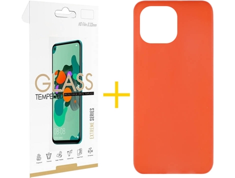 Kit Funda + Protector de Pantalla Apple iPhone 13 Pro SKYHE Liso 4 Rojo