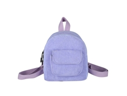 2026-mochila Mini Cuadros De Pana Color Sólido Pequeña Mochila Bolso Hombro (morado)