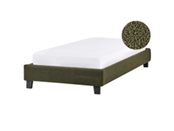 Sommier Individual De Diseño Clásico Beliani Roanne De Bouclé Verde 90x200