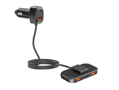 Adaptador de cargador de coche de 60 W, carga rápida compatible con Apple iPhone, Samsung y dispositivos de coche, 5 puertos múltiples tipo C, CHRO...