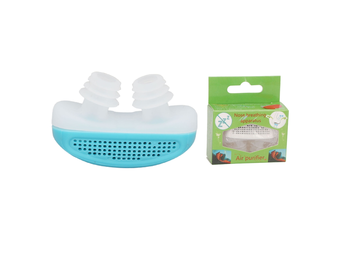 Dispositivo Antirruidos De Silicona Suave Reutilizable Con 2 Ventilaciones Para Reducir Ronquidos Color Azul