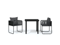 Maison Exclusive - Juego De Comedor Para Jardín 3 Piezas Negro