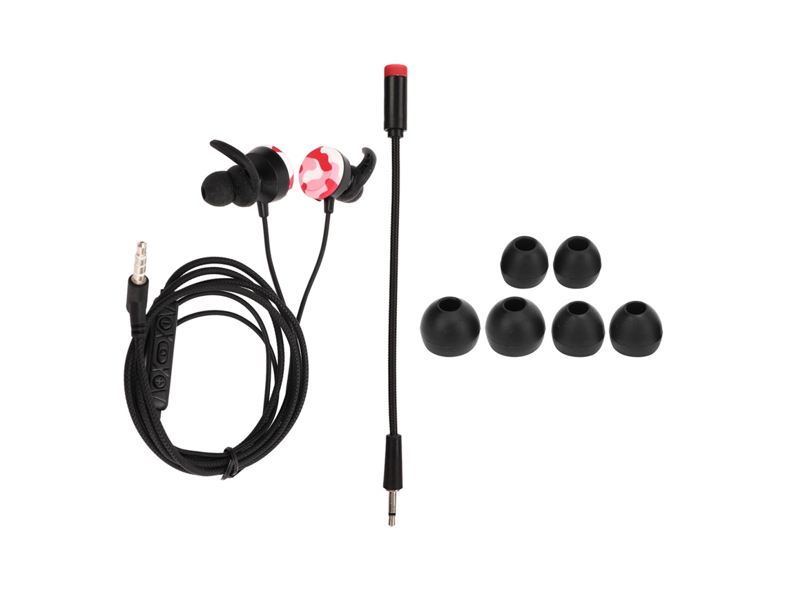2026-auriculares Con Cable 3.5mm, Auriculares Intraurales Alámbricos Con Micrófono, 1.2m Cable, Alt Sensibilidad, Rojo