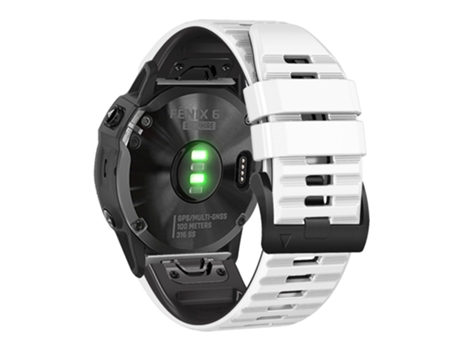 Correa de Silicona rayas horizontales ajustable para Garmin Tactix Delta/Enduro - blanco/negro