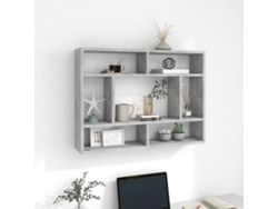 Estante de pared de madera contrachapada gris cemento de 75 x 16 x 55 cm, DKD Home Decor