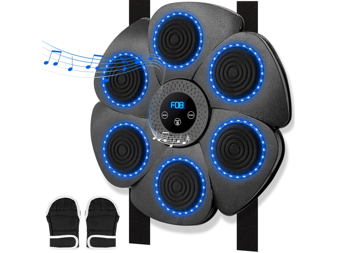 Máquina De Boxeo Chrui Inteligente Con Bluetooth, Música Y Guantes De Boxeo (negro)