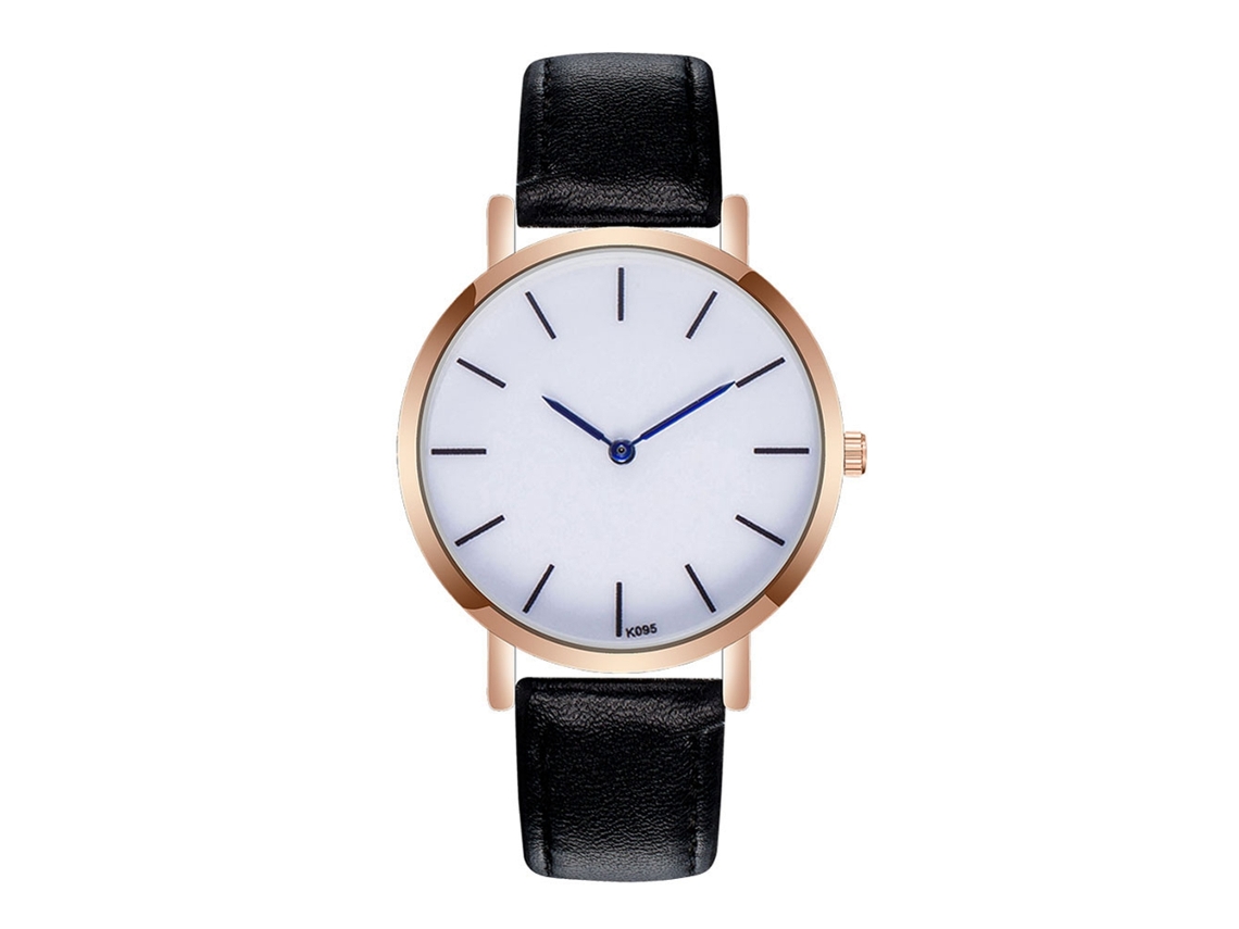 Reloj De Cuarzo De Moda Para Hombre Con Correa De Piel Sintética Azul, Esfera Y Manecillas Negras.