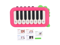 Teclado De Piano En Miniatura Para Niños, 15 Teclas, Instrumento Musical Educativo, Rojo.