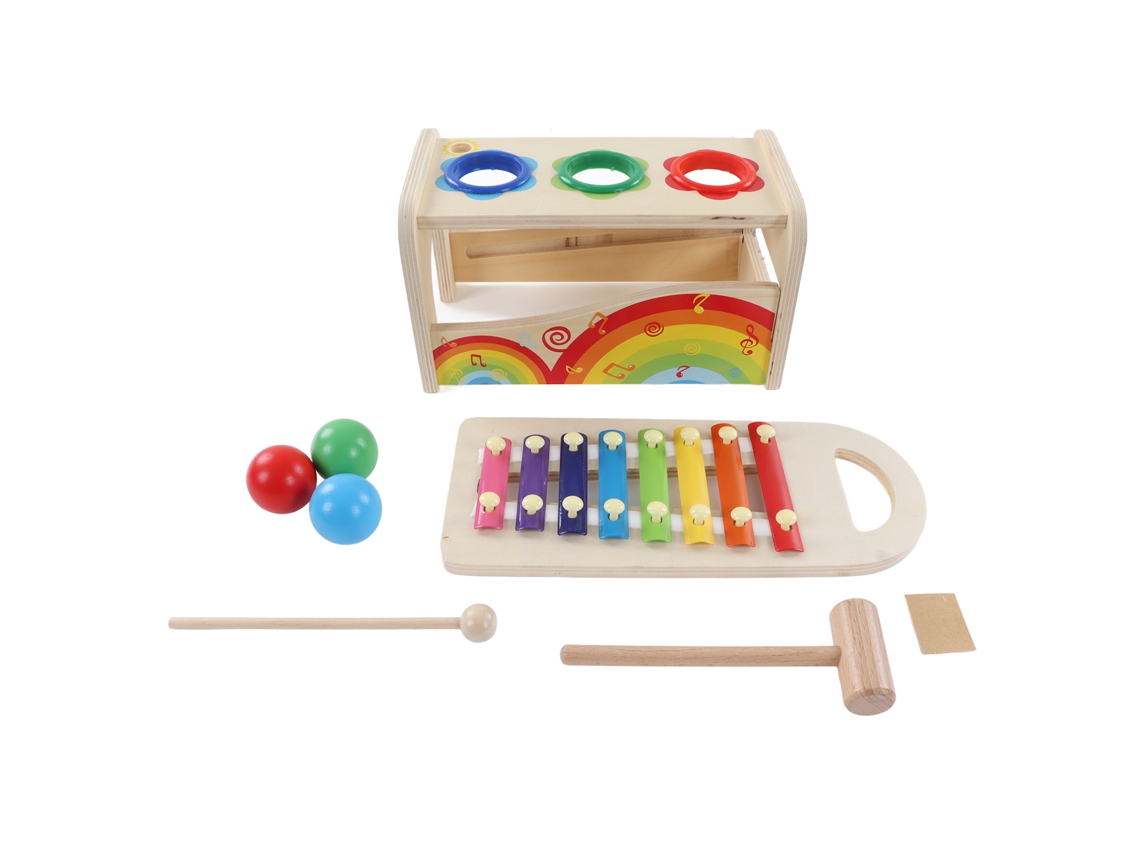 Ats-juguete De Xilófono Con Martillo Y Pelotas Educatsivo De Madera Para Niños Niñas Chicos Chicas