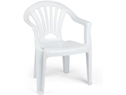 Silla Infantil para niños y niñas apilables para Interior y Exterior de plástico, Ideal para jardín, terraza (Blanco) COSHANO