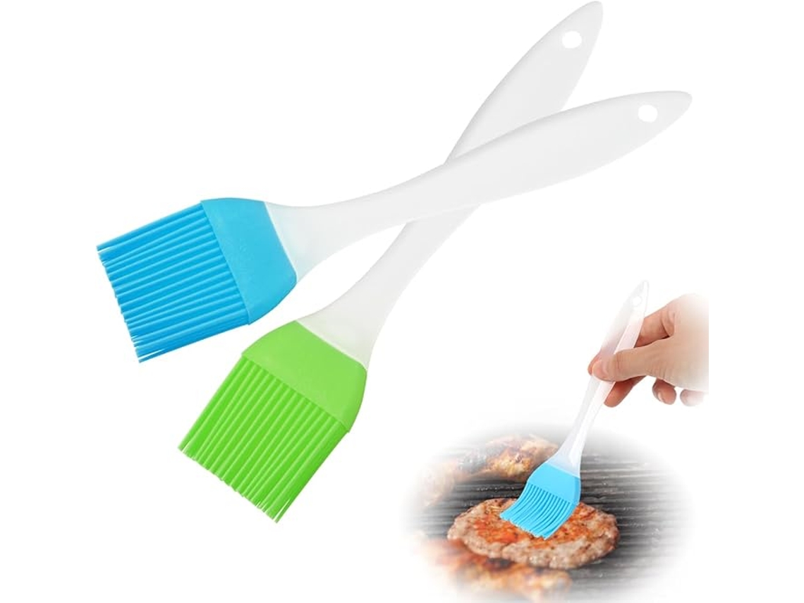 2 Pinceles De Silicona Para Repostería - Pincel De Cocina - Para Alimentos - Pequeño - Barbacoa - Azul Y Verde