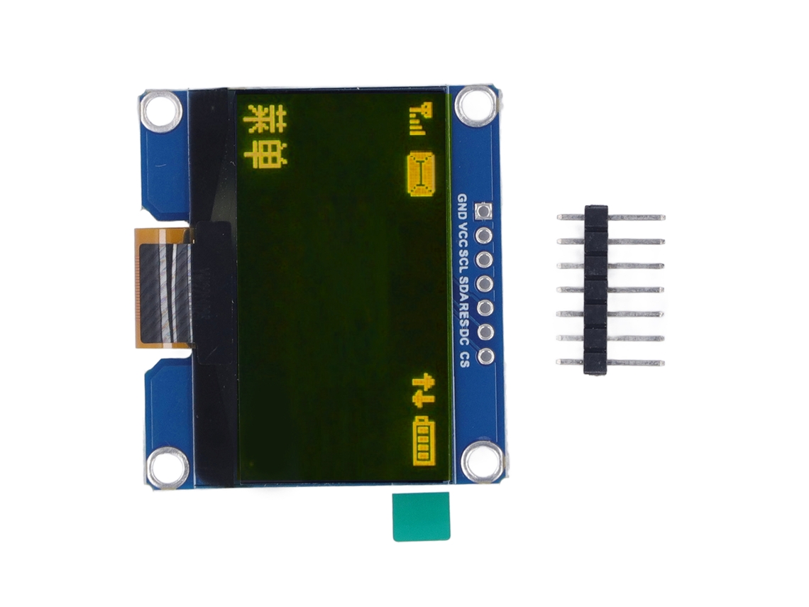 Módulo De Pantalla Ips De 1,54 Pulgadas, 128x64, Spi, 3,3 V-5 V, Flexible Para Automatización, Mrc129b, Amarillo.