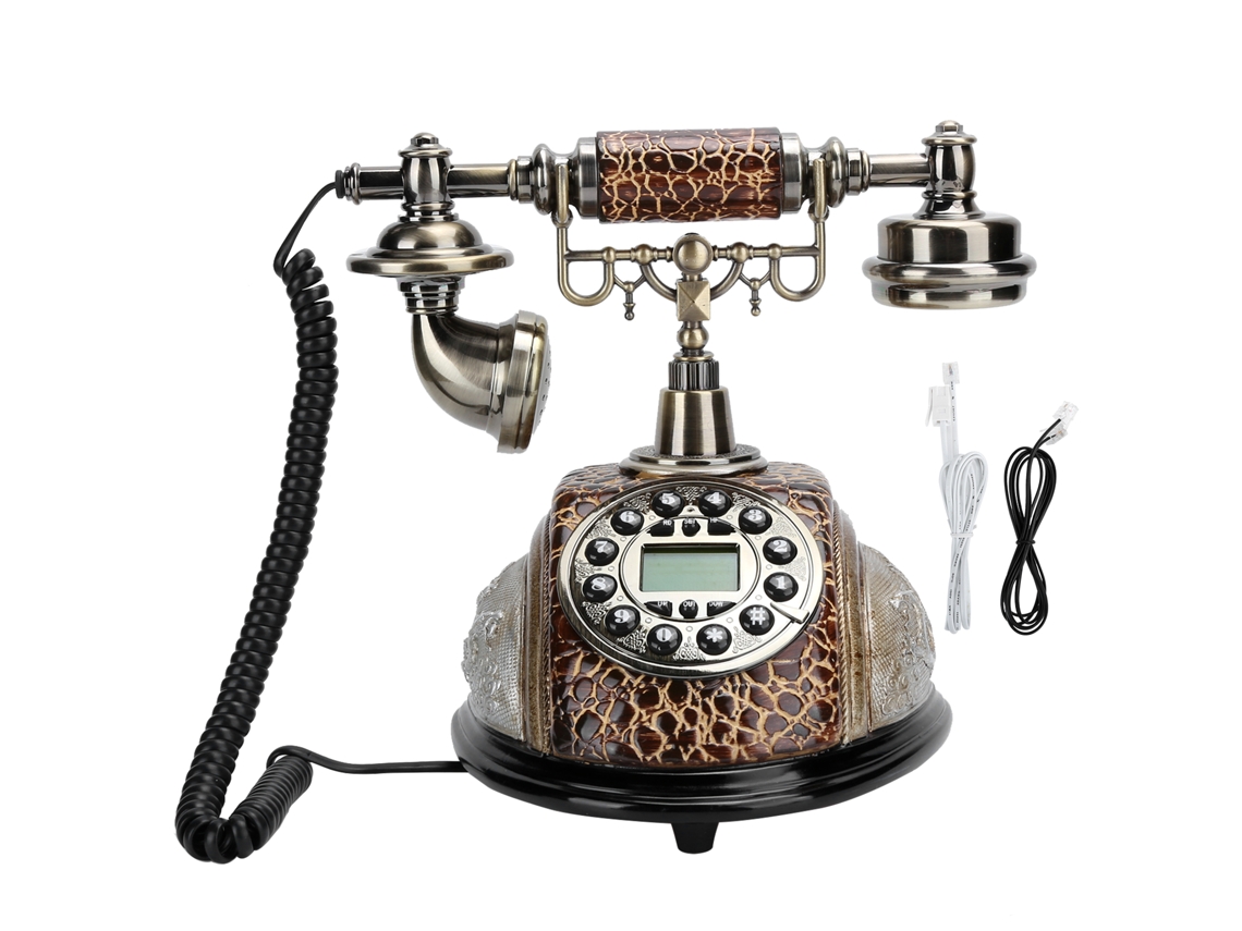 Teléfono fijo retro elegante con retroiluminación