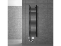 Radiador eléctrico de baño 300 x 1400 mm antracita derecha con conexión lateral LUXEBATH