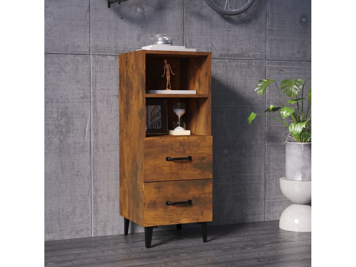 Lovely Home Aparador 34,5X34X90 Cm Madera Procesada Color Roble Ahumado