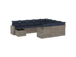 Maison Exclusive - Conjunto De Sofá De Jardín De 11 Piezas Con Cojines, Poliratán Gris