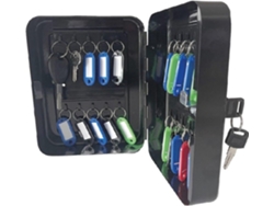 Armario Para Llaves - Negro - 20 Llaves - Metal - 20 X 16 X 7,5 Cm
