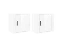 Juego de mesitas de noche de pared en blanco brillante MAISON EXCLUSIVE 50x30x47 cm