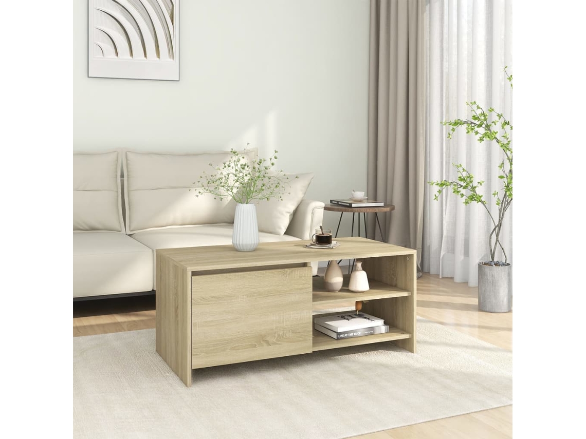 Mesa de Centro Apoyo 102X50X45 cm Madera Procesada Roble Sonoma
