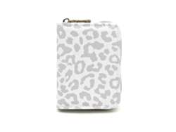 Tarjetero Con Estampado De Leopardo - Clip Para Tarjetas De Mujer - Tarjetero De Gran Capacidad - Gris