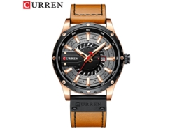 Reloj De Cuarzo De Moda Para Hombre (negro, Dorado, Correa Marrón), Calendario, Correa De Cuero, Reloj Casual Para Hombre, Reloj De Negocios