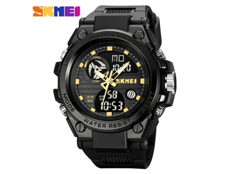 Relojes analógicos digitales impermeables para hombre con cronómetro, relojes de pulsera multifuncionales con luz LED, oro negro LUUCOZK