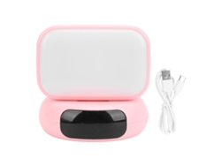 Luz Nocturna Led Con Altavoz Bluetooth, Despertador, 3 Niveles De Brillo, Rotación De 270°, Color Rosa.