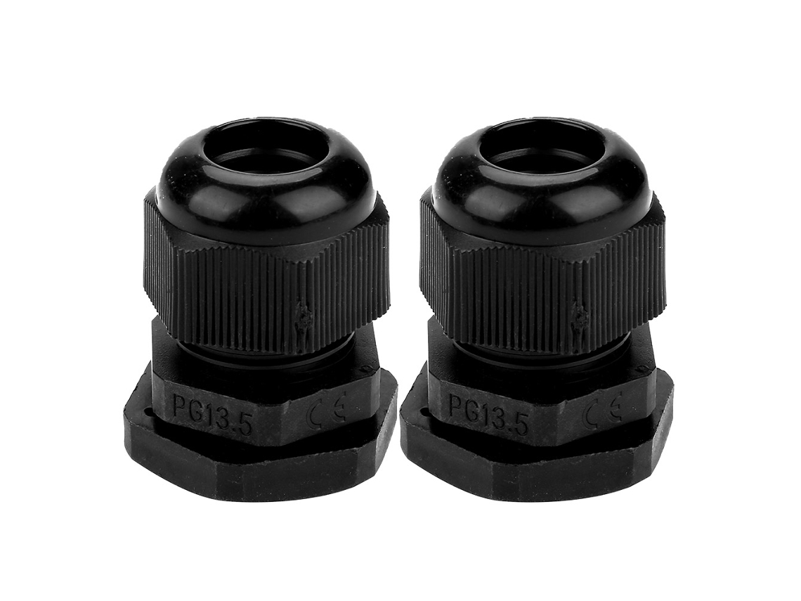 Omni-10pcs Conector De Glandula De Cable De Nylon Plastico Impermeable Ip68 (pg13.5)