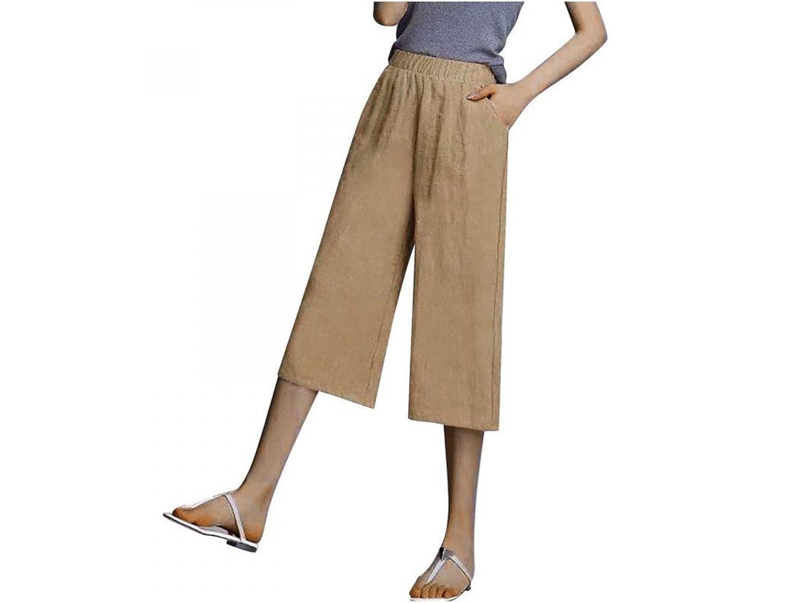 2026-4400-pantalones Amplios Para Mujer De Algodón Y Lino Casual Con Bolsillos Para Verano Playa Y Gimnasio Xxxl Café